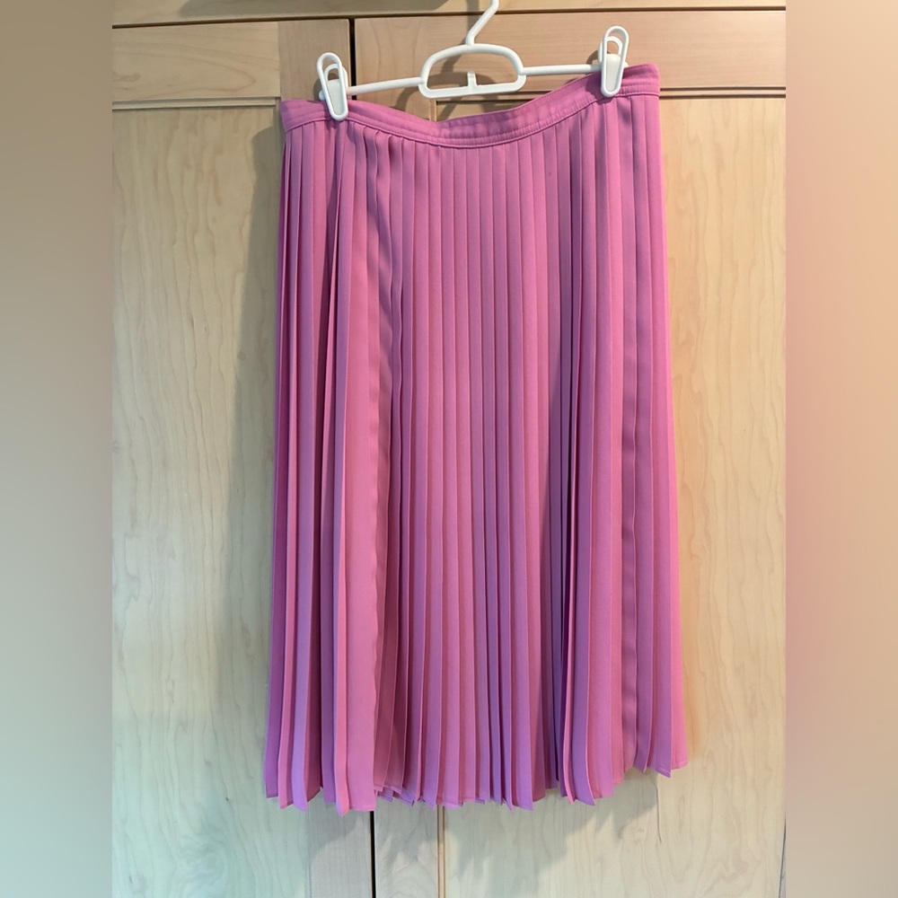 J. Crew Pleated Midi Skirt in Soft Pink